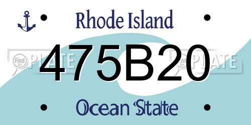 475B20 Rhode Island License Plate
