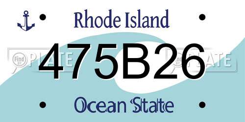 475B26 Rhode Island License Plate