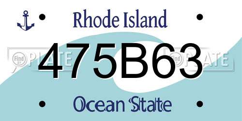 475B63 Rhode Island License Plate