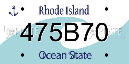 475B70 Rhode Island License Plate