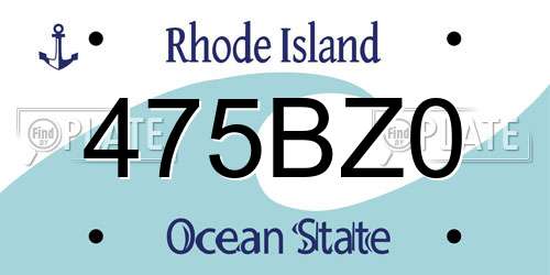 475BZ0 Rhode Island License Plate