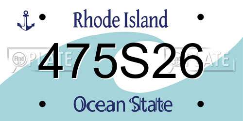 475S26 Rhode Island License Plate
