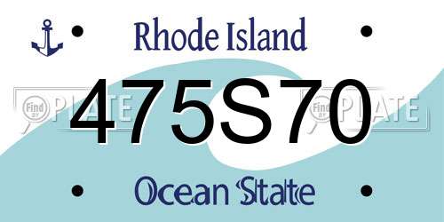 475S70 Rhode Island License Plate