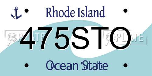 475STO Rhode Island License Plate