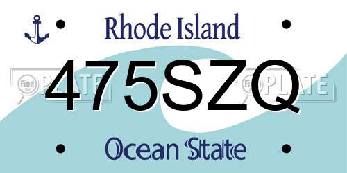 475SZQ Rhode Island License Plate