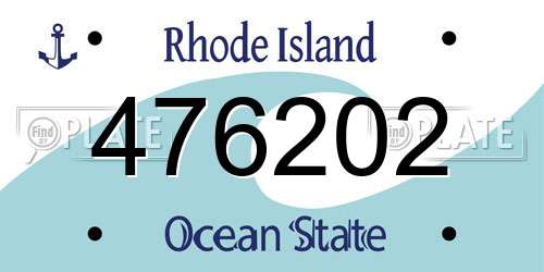 476202 Rhode Island License Plate