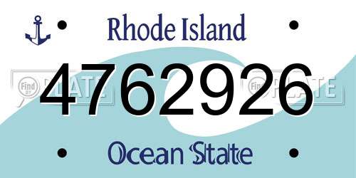 4762926 Rhode Island License Plate
