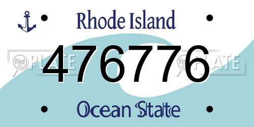 476776 Rhode Island License Plate
