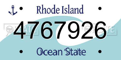4767926 Rhode Island License Plate