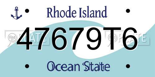 47679T6 Rhode Island License Plate