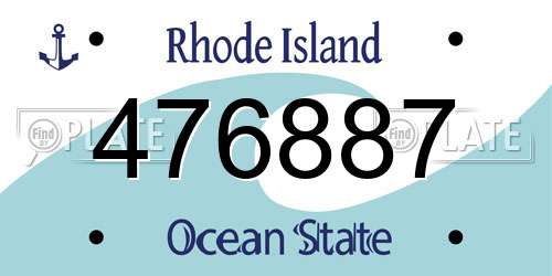 476887 Rhode Island License Plate