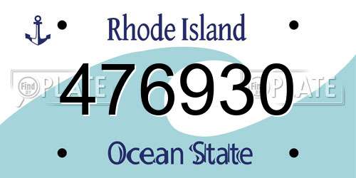 476930 Rhode Island License Plate