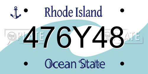 476Y48 Rhode Island License Plate