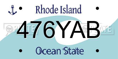 476YAB Rhode Island License Plate