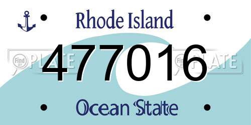 477016 Rhode Island License Plate