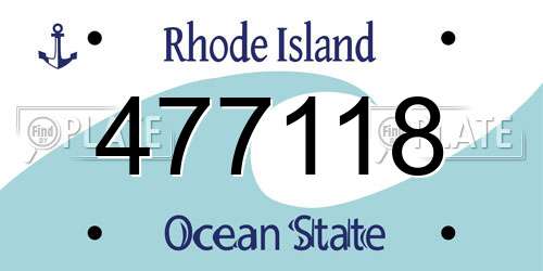 477118 Rhode Island License Plate