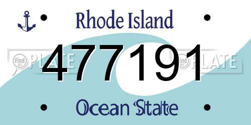477191 Rhode Island License Plate