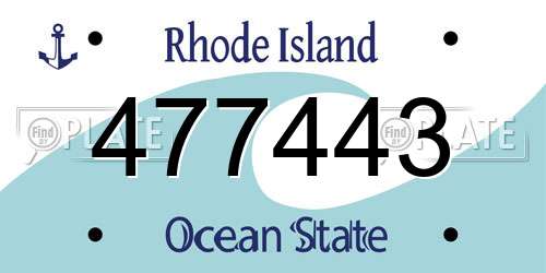 477443 Rhode Island License Plate
