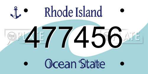 477456 Rhode Island License Plate