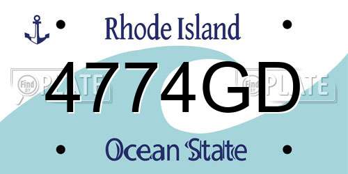4774GD Rhode Island License Plate