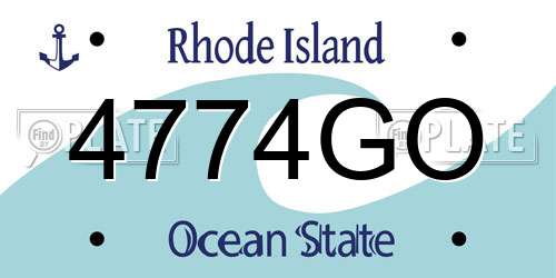 4774GO Rhode Island License Plate
