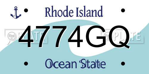 4774GQ Rhode Island License Plate