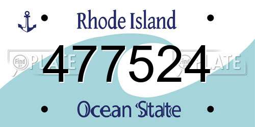 477524 Rhode Island License Plate