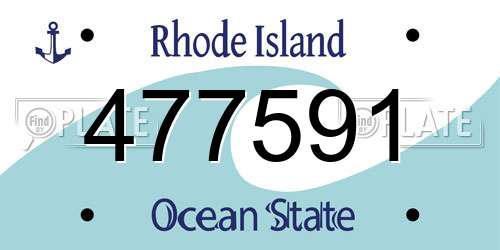 477591 Rhode Island License Plate