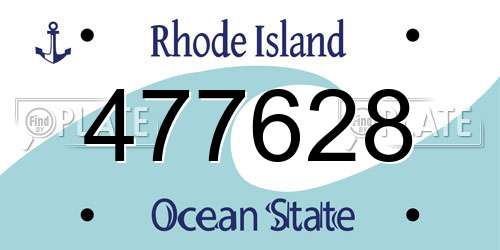 477628 Rhode Island License Plate