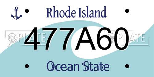 477A60 Rhode Island License Plate
