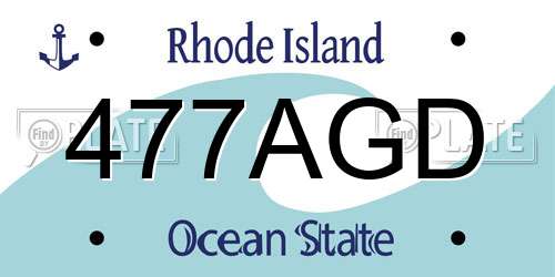 477AGD Rhode Island License Plate
