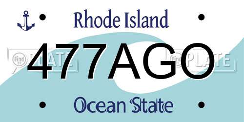 477AGO Rhode Island License Plate