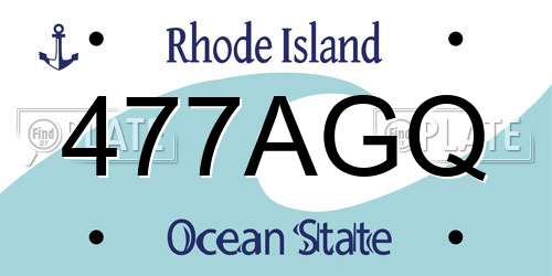477AGQ Rhode Island License Plate