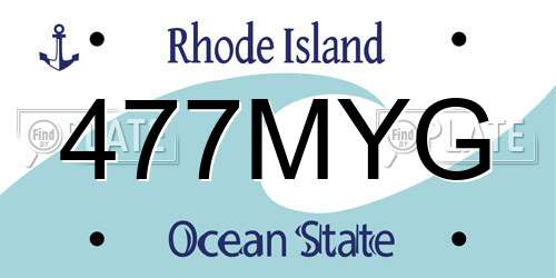 477MYG Rhode Island License Plate