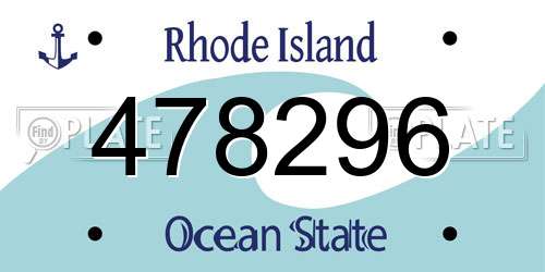 478296 Rhode Island License Plate