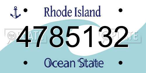 4785132 Rhode Island License Plate