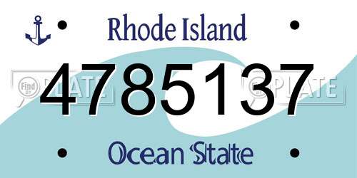 4785137 Rhode Island License Plate