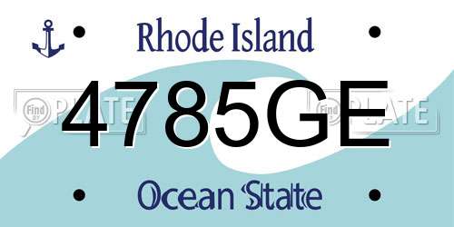 4785GE Rhode Island License Plate