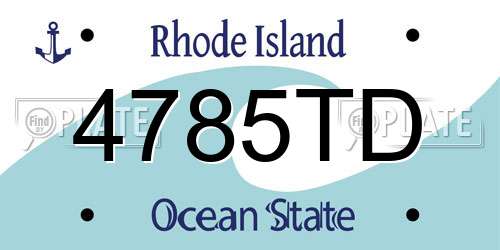 4785TD Rhode Island License Plate