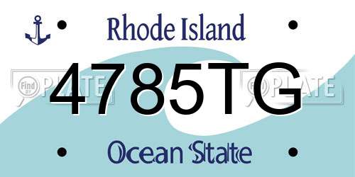 4785TG Rhode Island License Plate