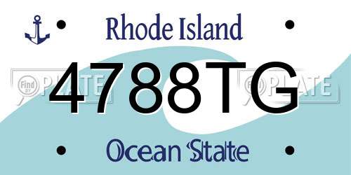 4788TG Rhode Island License Plate