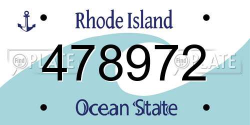 478972 Rhode Island License Plate