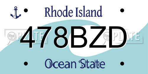 478BZD Rhode Island License Plate