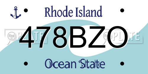478BZO Rhode Island License Plate