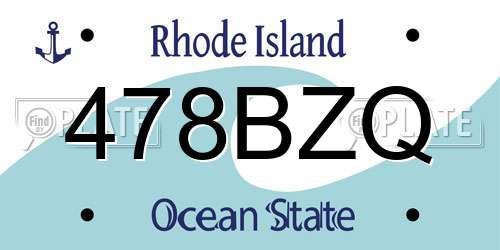 478BZQ Rhode Island License Plate