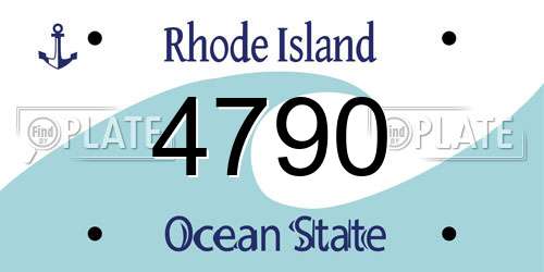 4790 Rhode Island License Plate