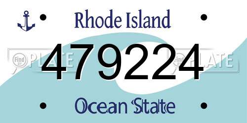 479224 Rhode Island License Plate