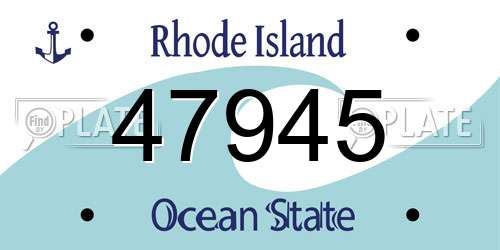 47945 Rhode Island License Plate