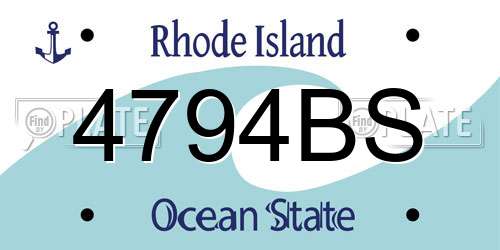 4794BS Rhode Island License Plate