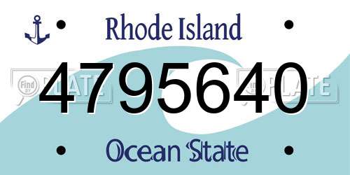 4795640 Rhode Island License Plate